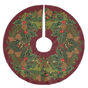 Paisley Christmas Wreath Polyester Weihnachtsbaumdecke