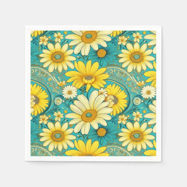 Paisley-Daisy-Serviette Serviette (Vorderseite)