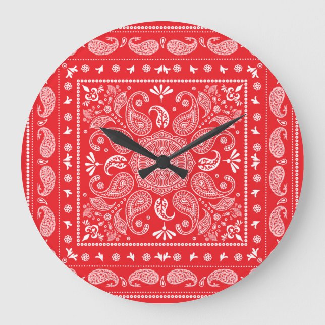 Paisley Design-1 Acrylic Wall Clock Große Wanduhr (Vorderseite)