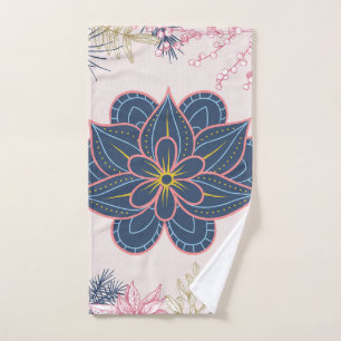 Paisley Design, Blue und Lila Graphic Art Badhandtuch Set