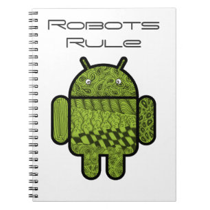 Paisley Doodle Character for the Android™ robot Notizblock