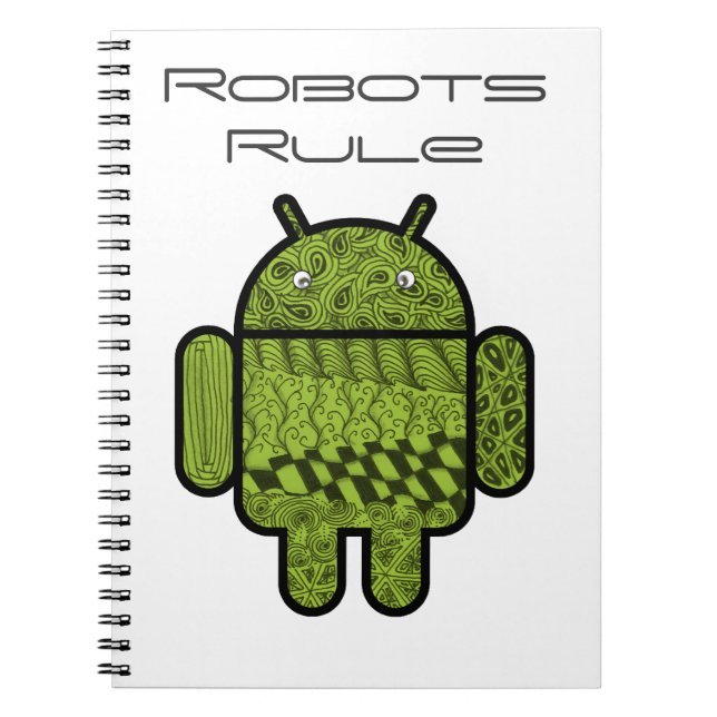 Paisley Doodle Character for the Android™ robot Notizblock (Vorderseite)