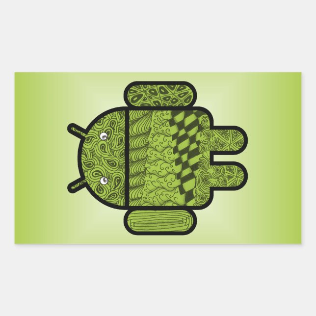 Paisley Doodle-Zeichen für Android™ Rechteckiger Aufkleber (Vorderseite)