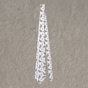 Paisley Dots Blume Grünrosa Lila Muster Krawatte