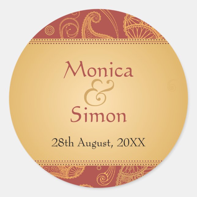 Paisley Dreams Wedding Sticker (Vorderseite)