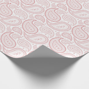 Paisley dunkelrot auf weißem Packpapier