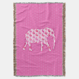 Paisley-Elefant - Eispink und Fuchsia Decke