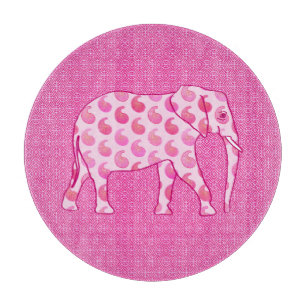 Paisley-Elefant - Eispink und Fuchsia Schneidebrett