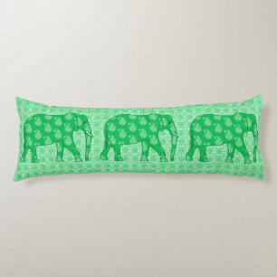 Paisley-Elefant - Jade grün und weiß Seitenschläferkissen