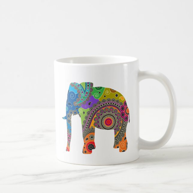Paisley-Elefant-Tasse Kaffeetasse (Rechts)