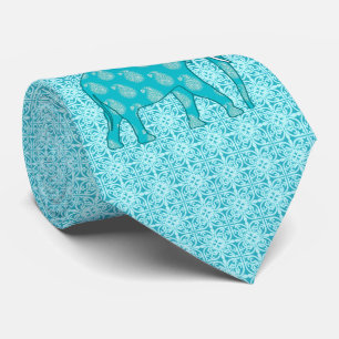 Paisley-Elefant - Türkis und Aqua Krawatte
