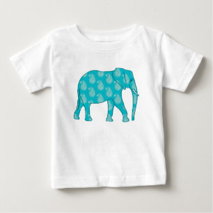 Paisley-Elefant - Türkis und Wasser Baby T-shirt