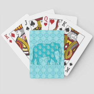 Paisley-Elefant - Türkis und Wasser Spielkarten