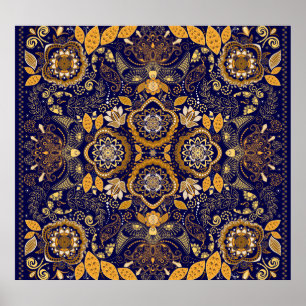 Paisley Elegance: Textile Designmuster Poster