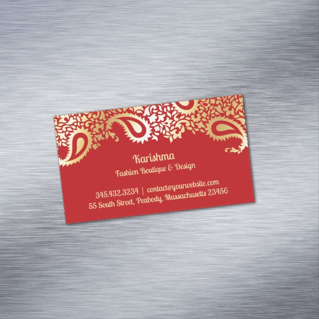 Paisley Elegant Magnetische Visitenkarte (Beispiel)