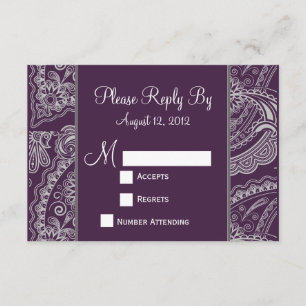 Paisley élégant RSVP pour épouser des invitations