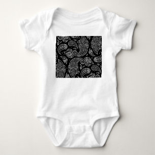 Paisley Eleganz: nahtloses ethnisches Muster. Baby Strampler