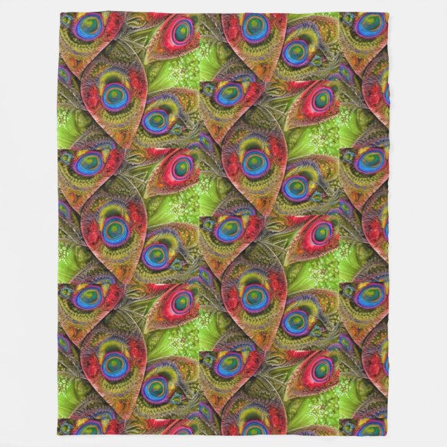 Paisley-Federn2 Fleece-Decke Fleecedecke (Vorderseite)