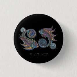 Paisley Fish Colored Button