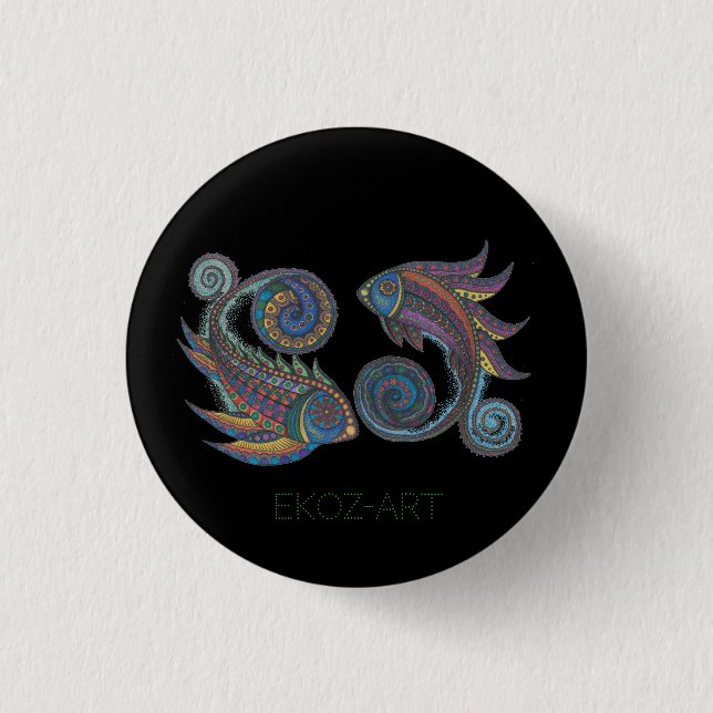 Paisley Fish Colored Button (Vorderseite)