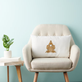 Paisley Floral Art ・ Orange Boho Decor Lendenkissen