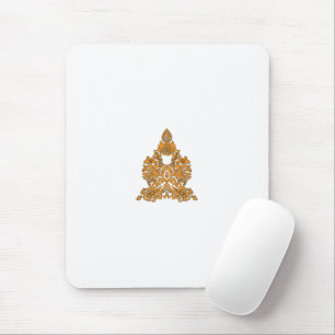 Paisley Floral Art ・ Orange Boho Decor Mousepad