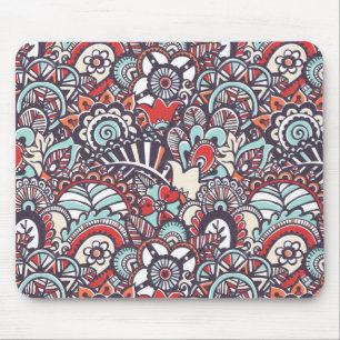 Paisley Floral Doodle Muster Mousepad
