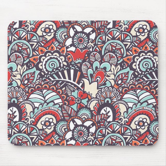 Paisley Floral Doodle Muster Mousepad (Vorne)