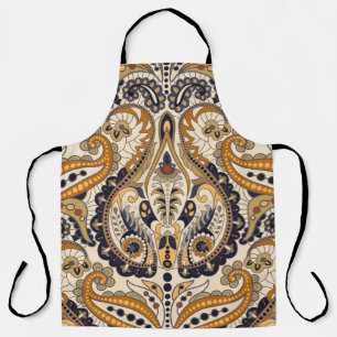 Paisley Floral: Farbenloses, nahtloses Design Schürze