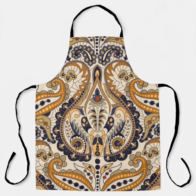 Paisley Floral: Farbenloses, nahtloses Design Schürze (Vorderseite)