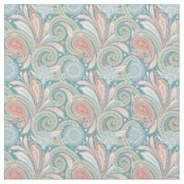 Paisley Floral Light Pink und Blue Stoff