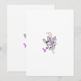 Paisley Floral Motif – Boho White Purple Orange Dankeskarte