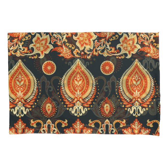 Paisley Floral: Oriental Ethnic Seamless Kissenbezug (Vorderseite)
