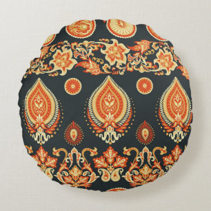 Paisley Floral: Oriental Ethnic Seamless Rundes Kissen