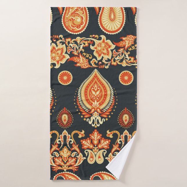 Paisley Floral orientalisches Muster. Nahtlos A Badehandtuch (Badehandtuch)