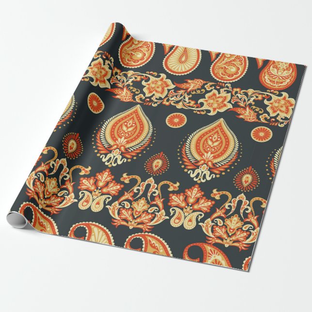 Paisley Floral orientalisches Muster. Nahtlos A Geschenkpapier (Ungerollt)