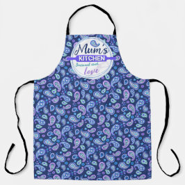 Paisley Floral Pattern - Blau Schürze