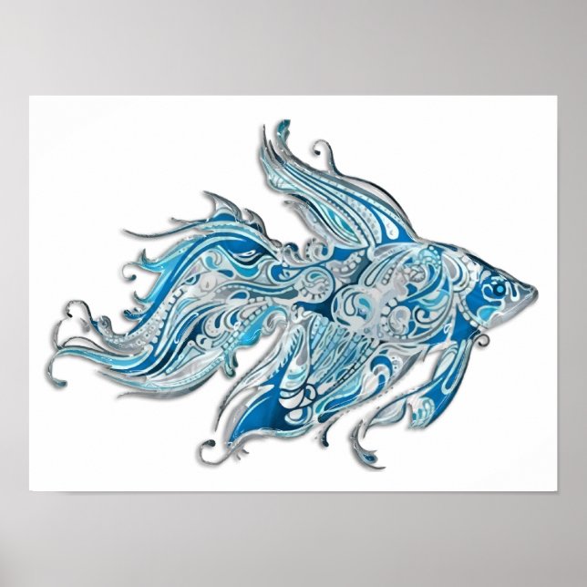 Paisley Flower Fish Poster (Vorne)