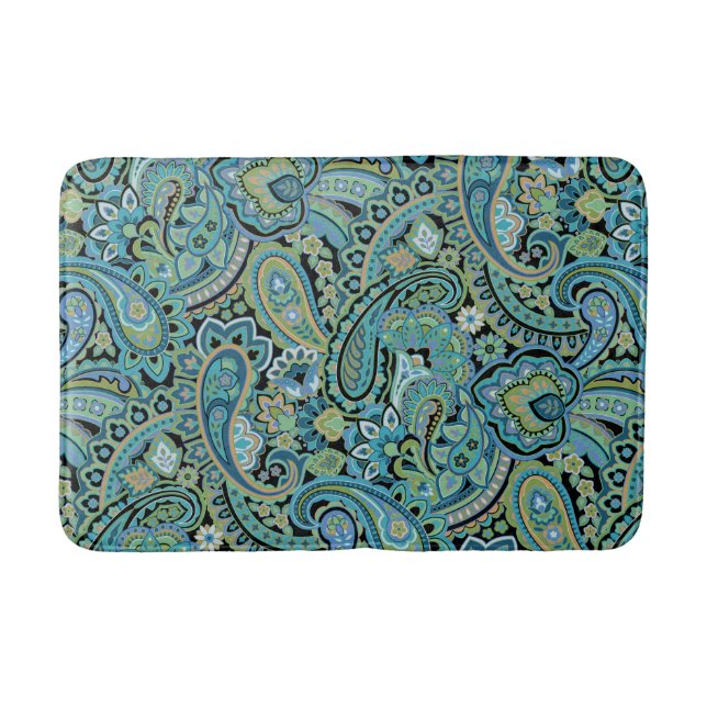 Paisley Forest Green Badematte (Vorderseite)