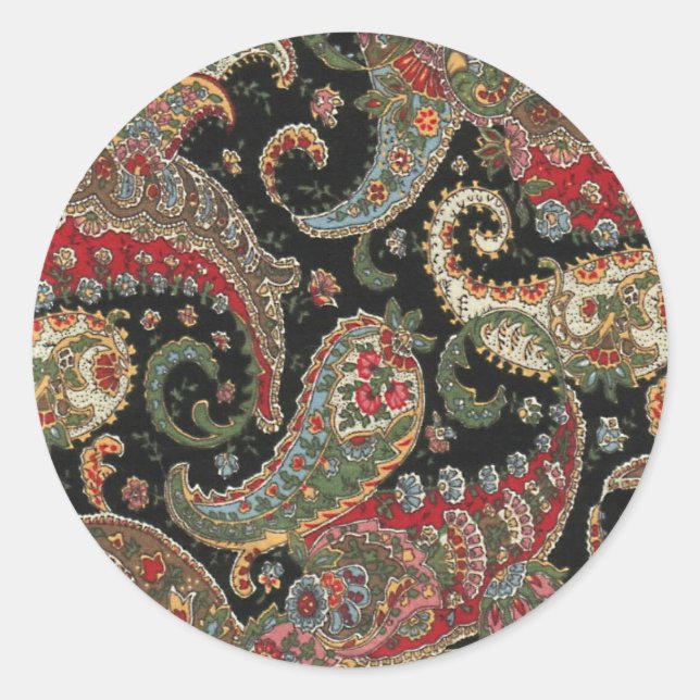 Paisley Fraktal Sticker (Vorderseite)