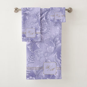 Paisley Garden Floral Monogramme Violet/Or ID750