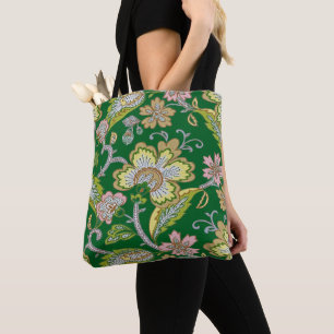 Paisley-Garten-Stilisierte Blumenstickerei Tasche