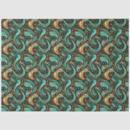 Paisley Golden Blume Abstraktes Muster 9 Seidenpapier