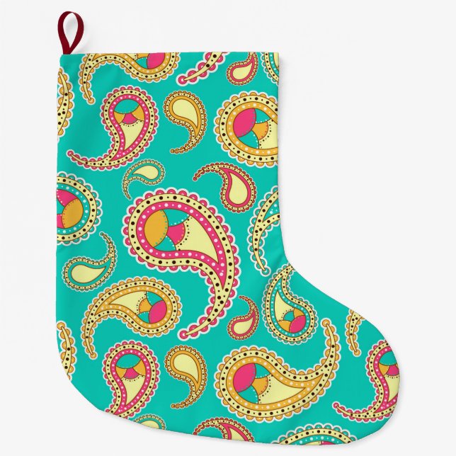 Paisley Großer Weihnachtsstrumpf (Vorderseite)