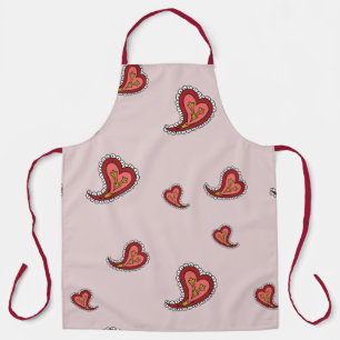 Paisley Heart All-Over Print Schürze