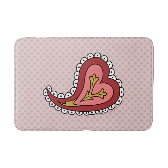 Paisley Heart Bath Mat Badematte (Vorderseite)