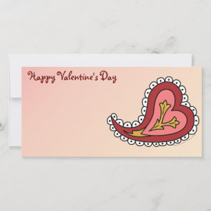 Paisley Heart Foto Card Feiertagskarte