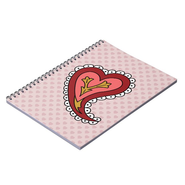 Paisley Heart Notebook Notizblock (Linke Seite)