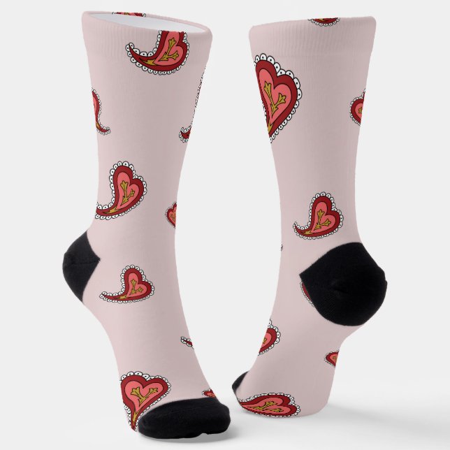 Paisley Heart Socken (Gewinkelt)