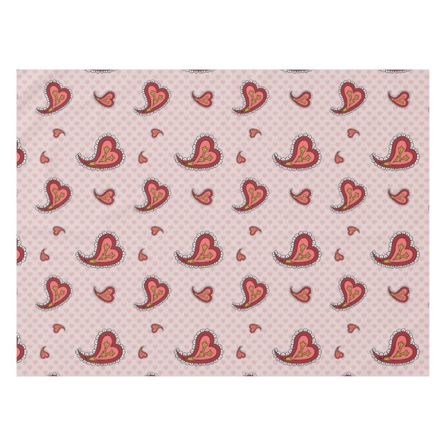 Paisley Heart Tablecloth Tischdecke (Vorderseite (Horizontal))